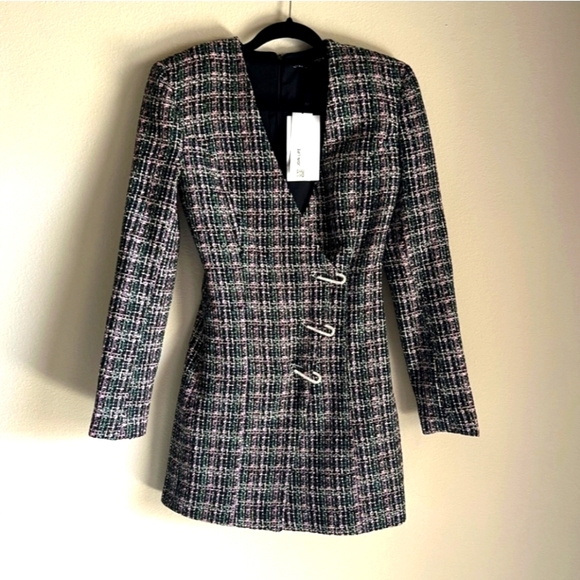 NWT Zara LIMITED EDITION MOCK WRAP TWEED JACKET DRESS - Picture 7 of 9